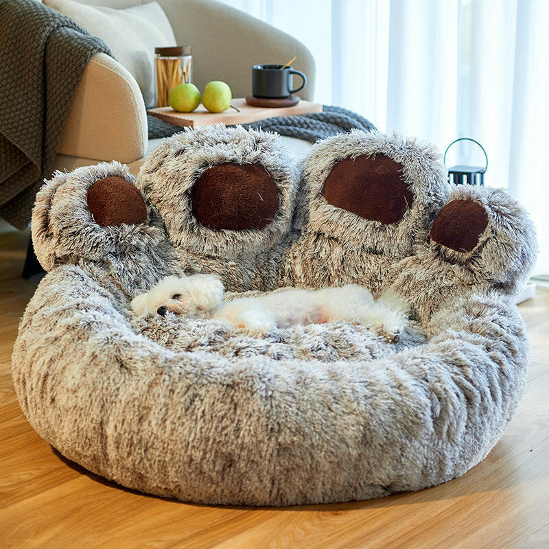 Melzano Cama Redonda para Cans Grande - Cama de Peluche de Luxo para Mascotas