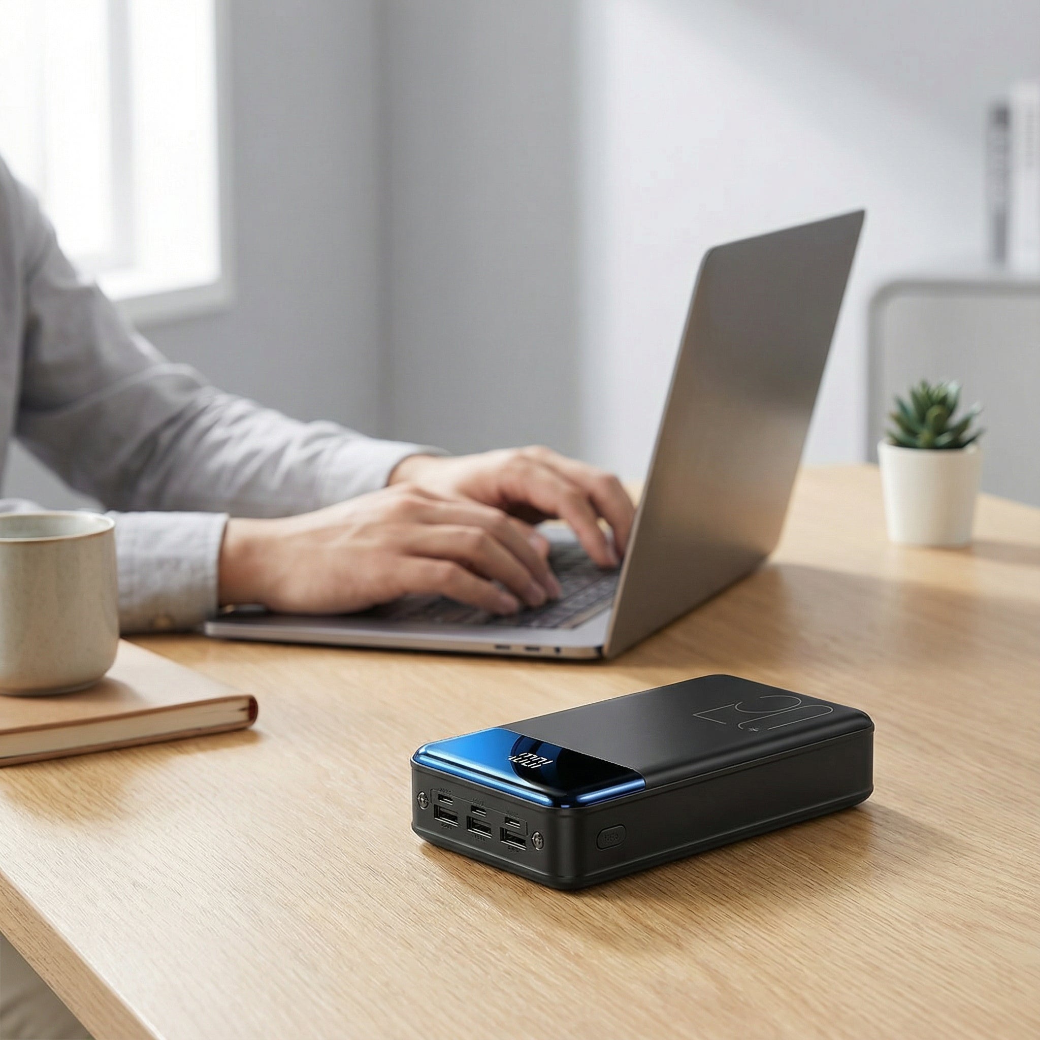 Batería portátil 100.000 mAh – Carga rápida, USB-C y pantalla LED para llevar