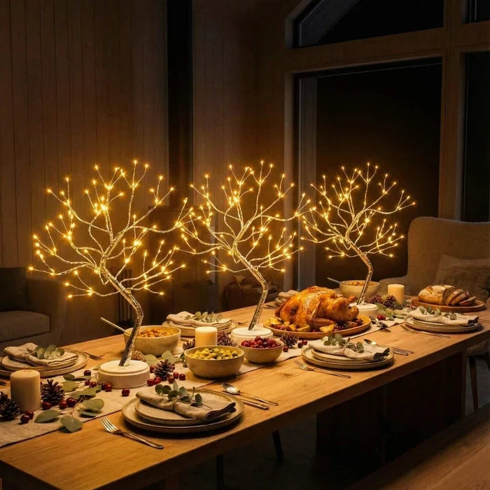 Nachtkastlamp in boomvorm – lichtjes in elke tak en helder genoeg om te lezen