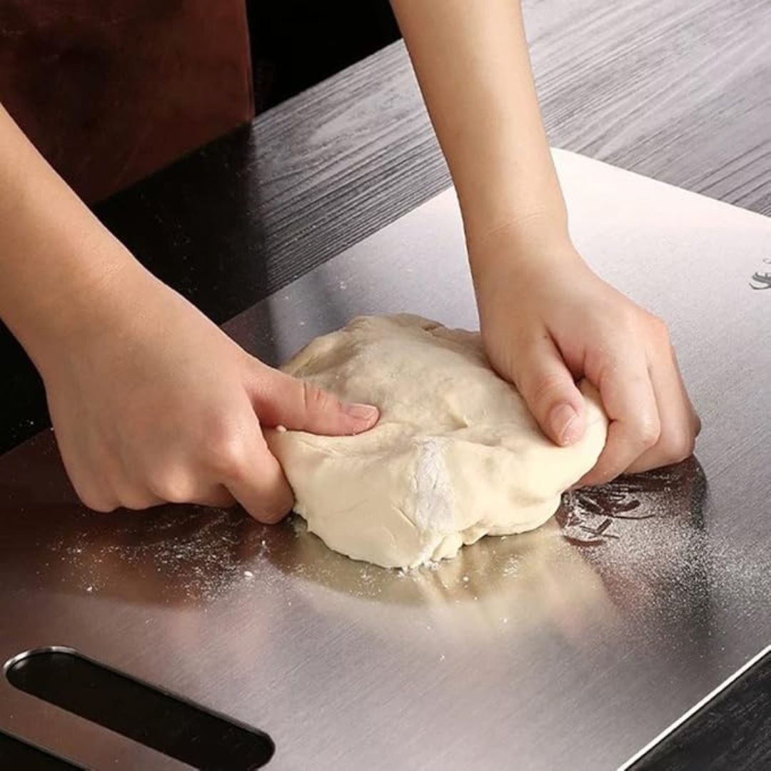 TitanPro – Tabla de cortar alemana de acero inoxidable higiénica y duradera – cocina