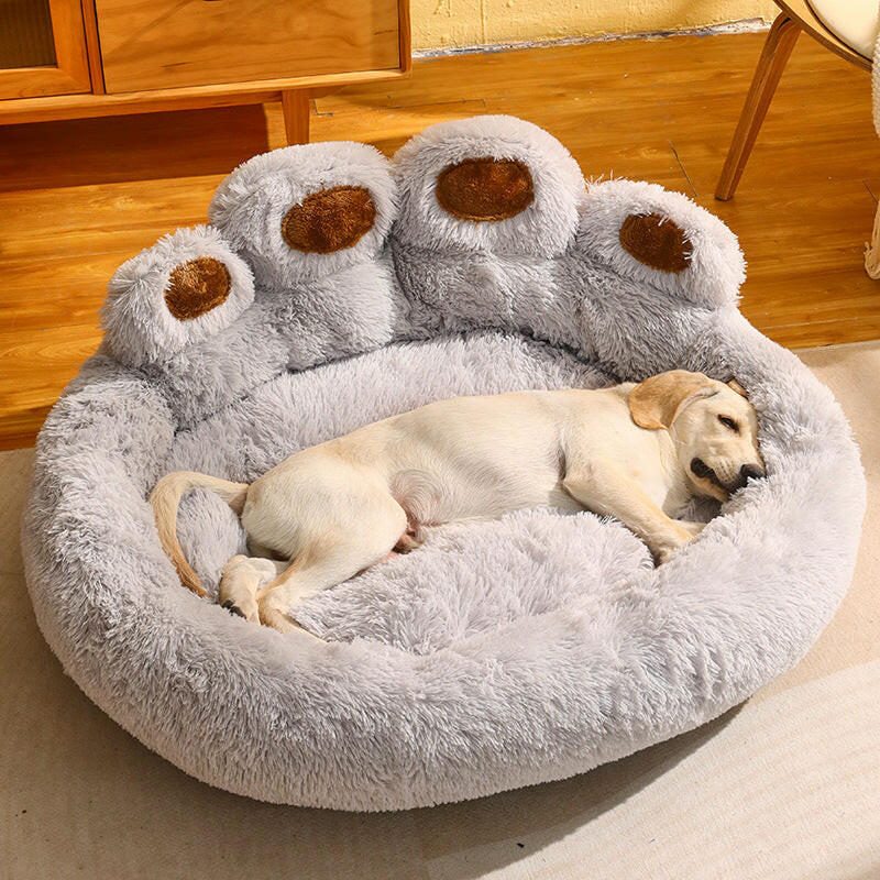 Melzano Cama Redonda para Cans Grande - Cama de Peluche de Luxo para Mascotas