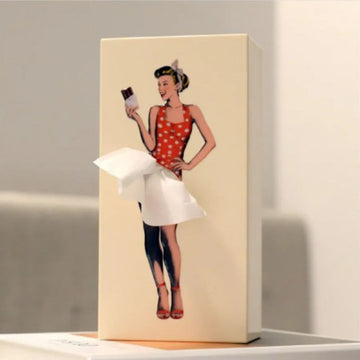 Caja para pañuelos – Diseño creativo de vestido con efecto de falda en movimiento