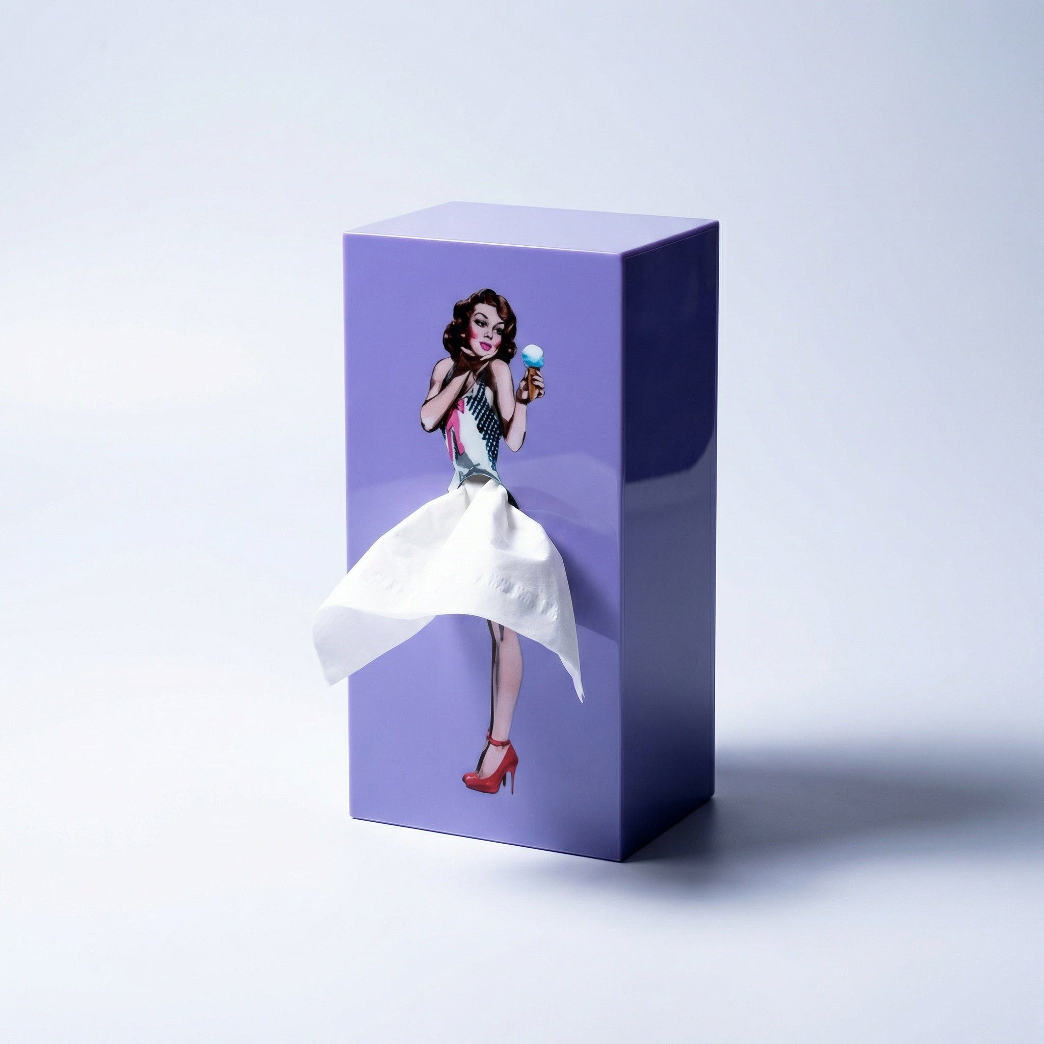 Caja para pañuelos – Diseño creativo de vestido con efecto de falda en movimiento