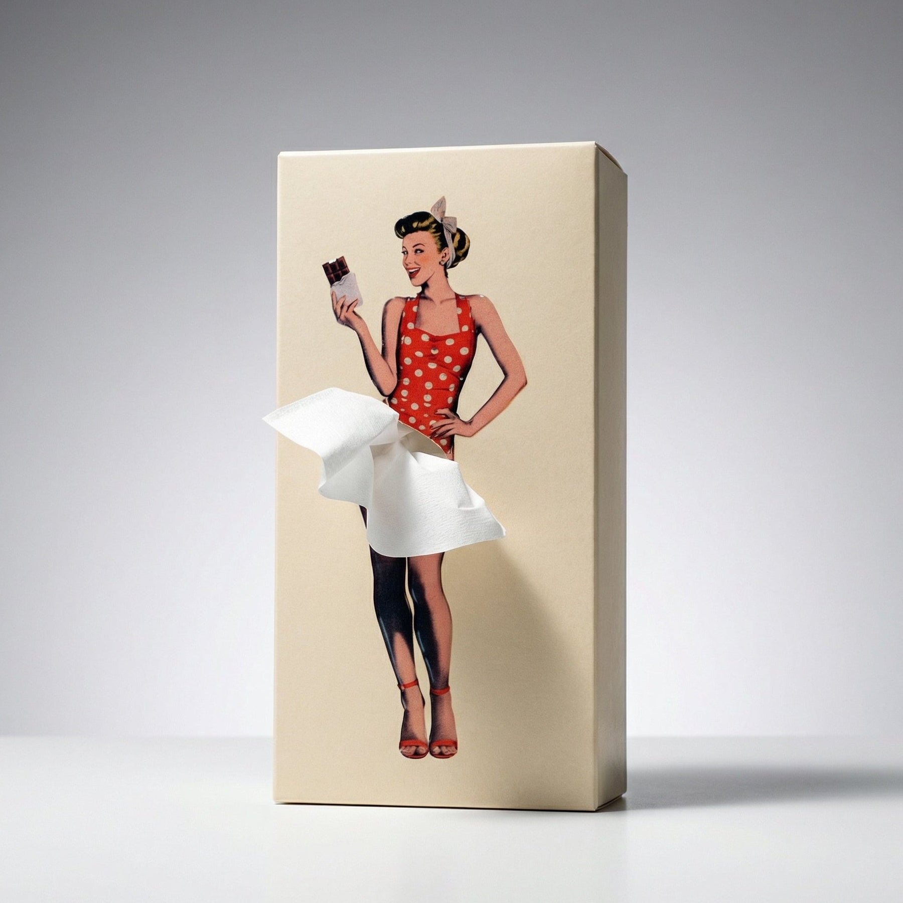 Caja para pañuelos – Diseño creativo de vestido con efecto de falda en movimiento