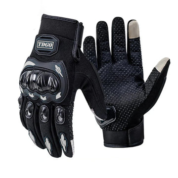 Ademende Motorhandschoenen Heren - Lange Vingerhandschoenen met Grip en Klittenbandsluiting 0