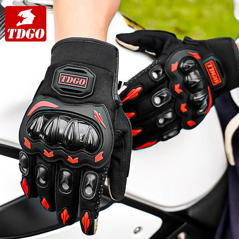 Ademende Motorhandschoenen Heren - Lange Vingerhandschoenen met Grip en Klittenbandsluiting 4