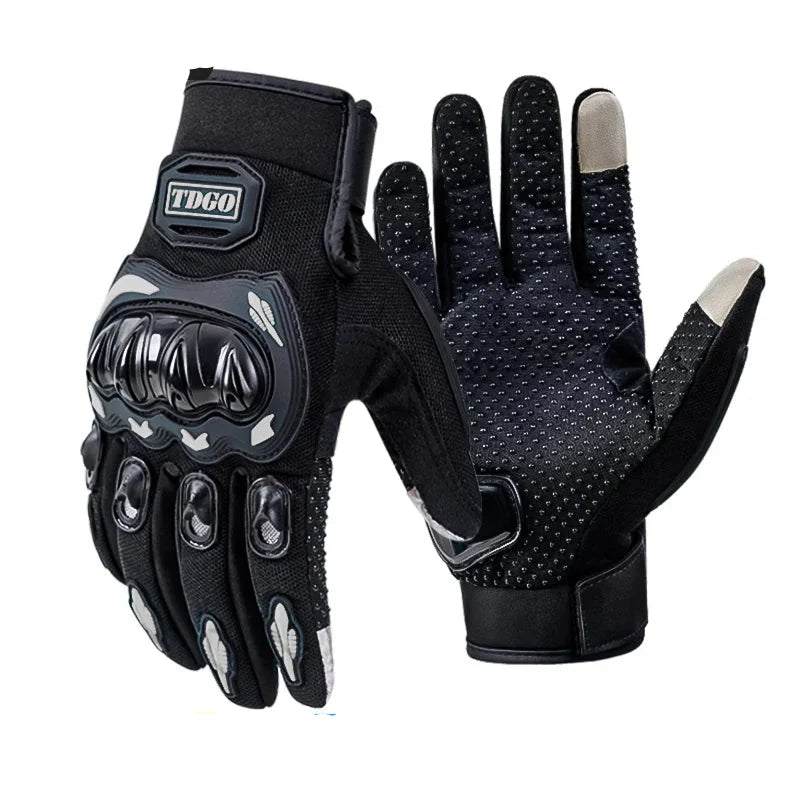 Ademende Motorhandschoenen Heren - Lange Vingerhandschoenen met Grip en Klittenbandsluiting 8