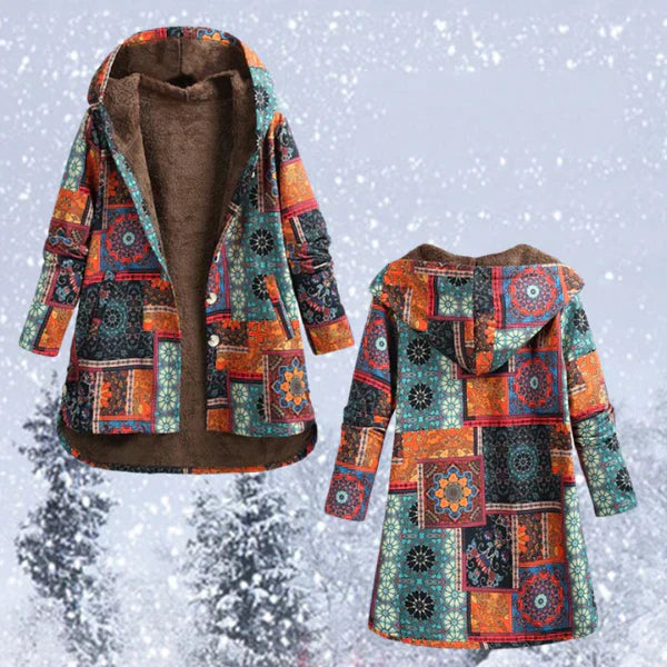 Marcella - Bohemian Winter Coat with Floral Print