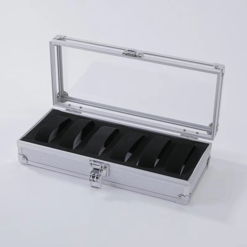 Aluminium Watch Box for Men – 12 Grid Slots, Suede Interior Watch Display Case 7