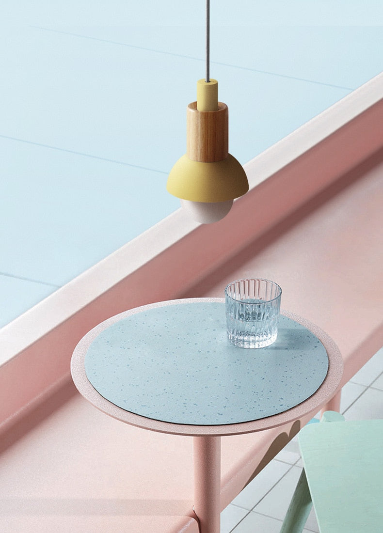 Lumora Home – Lámpara colgante de metal y madera, diseño moderno E27