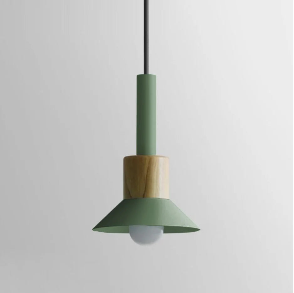 Lumora Home – Lámpara colgante de metal y madera, diseño moderno E27