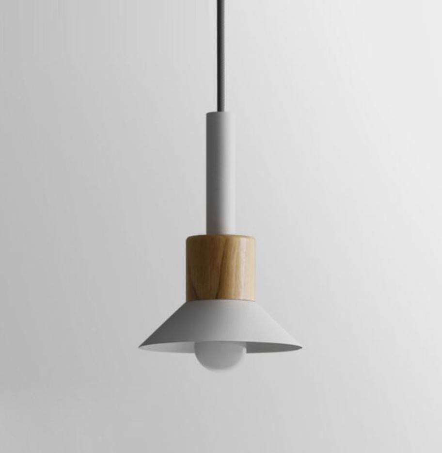 Lumora Home – Lámpara colgante de metal y madera, diseño moderno E27