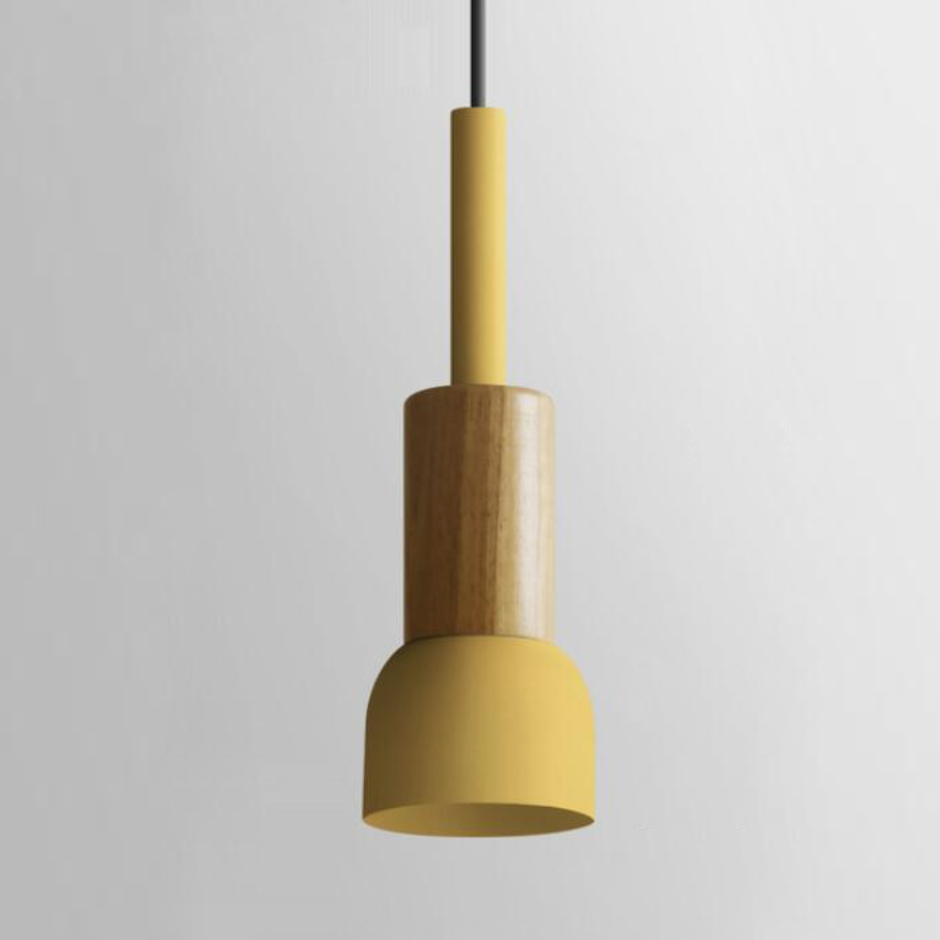 Lumora Home – Lámpara colgante de metal y madera, diseño moderno E27