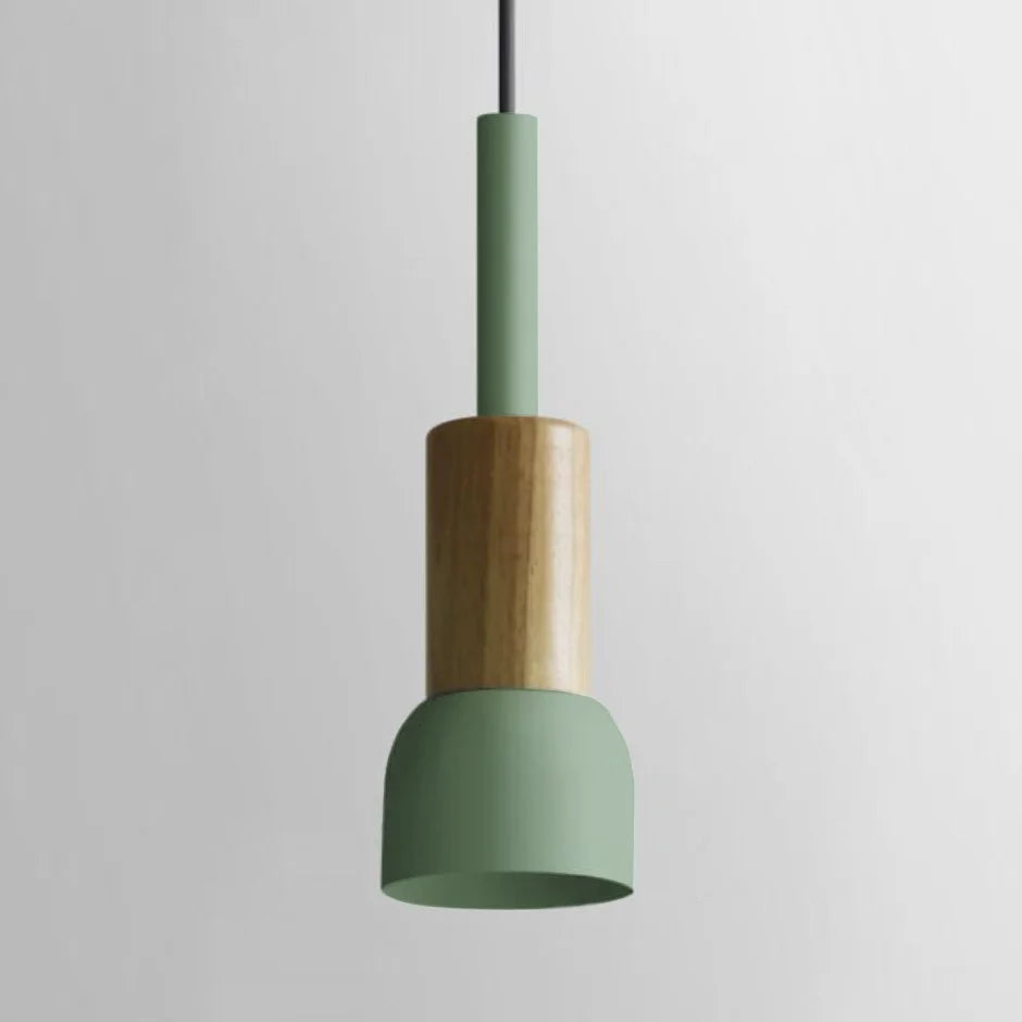 Lumora Home – Lámpara colgante de metal y madera, diseño moderno E27