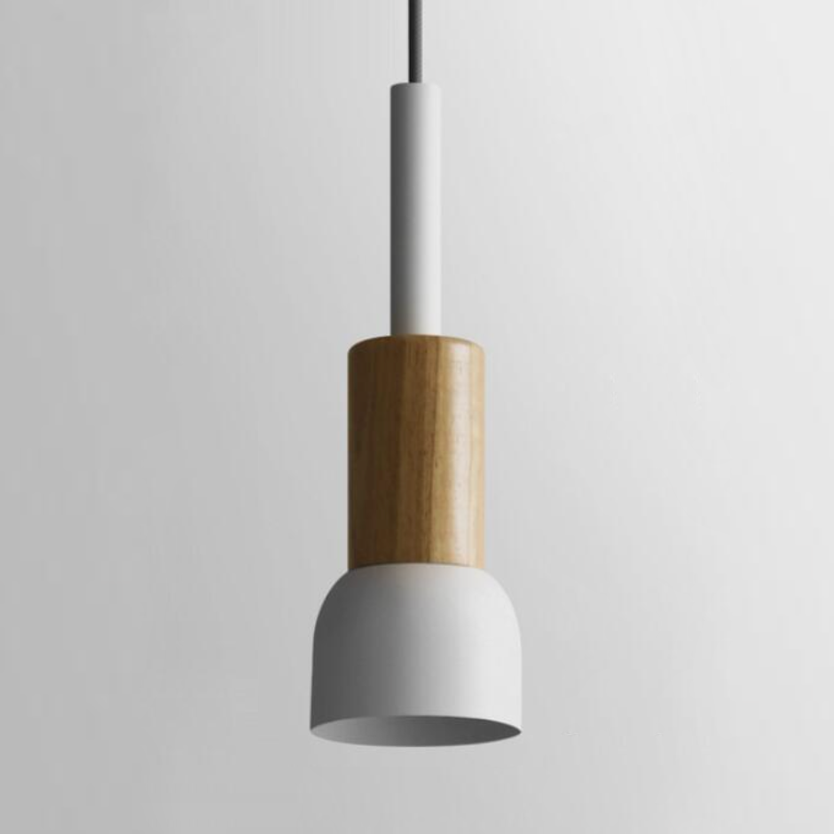Lumora Home – Lámpara colgante de metal y madera, diseño moderno E27