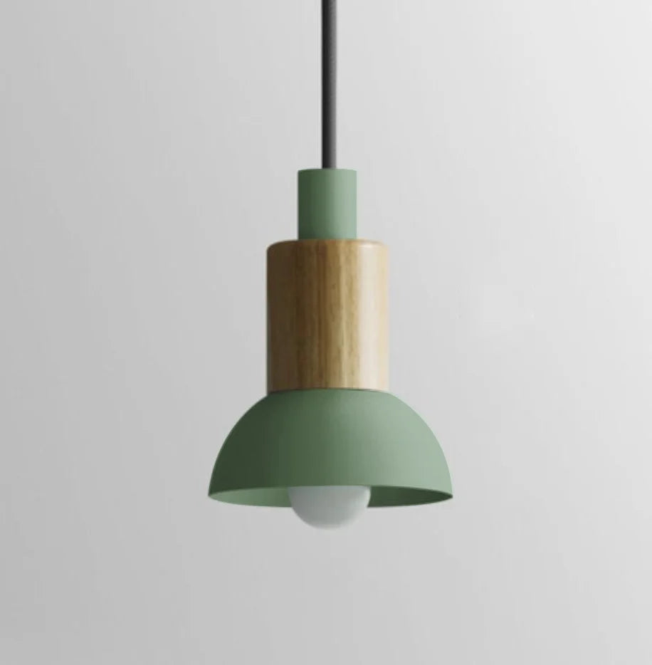 Lumora Home – Lámpara colgante de metal y madera, diseño moderno E27