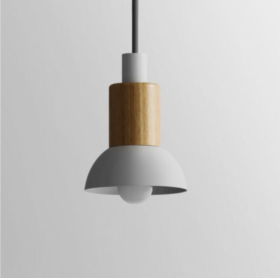 Lumora Home – Lámpara colgante de metal y madera, diseño moderno E27