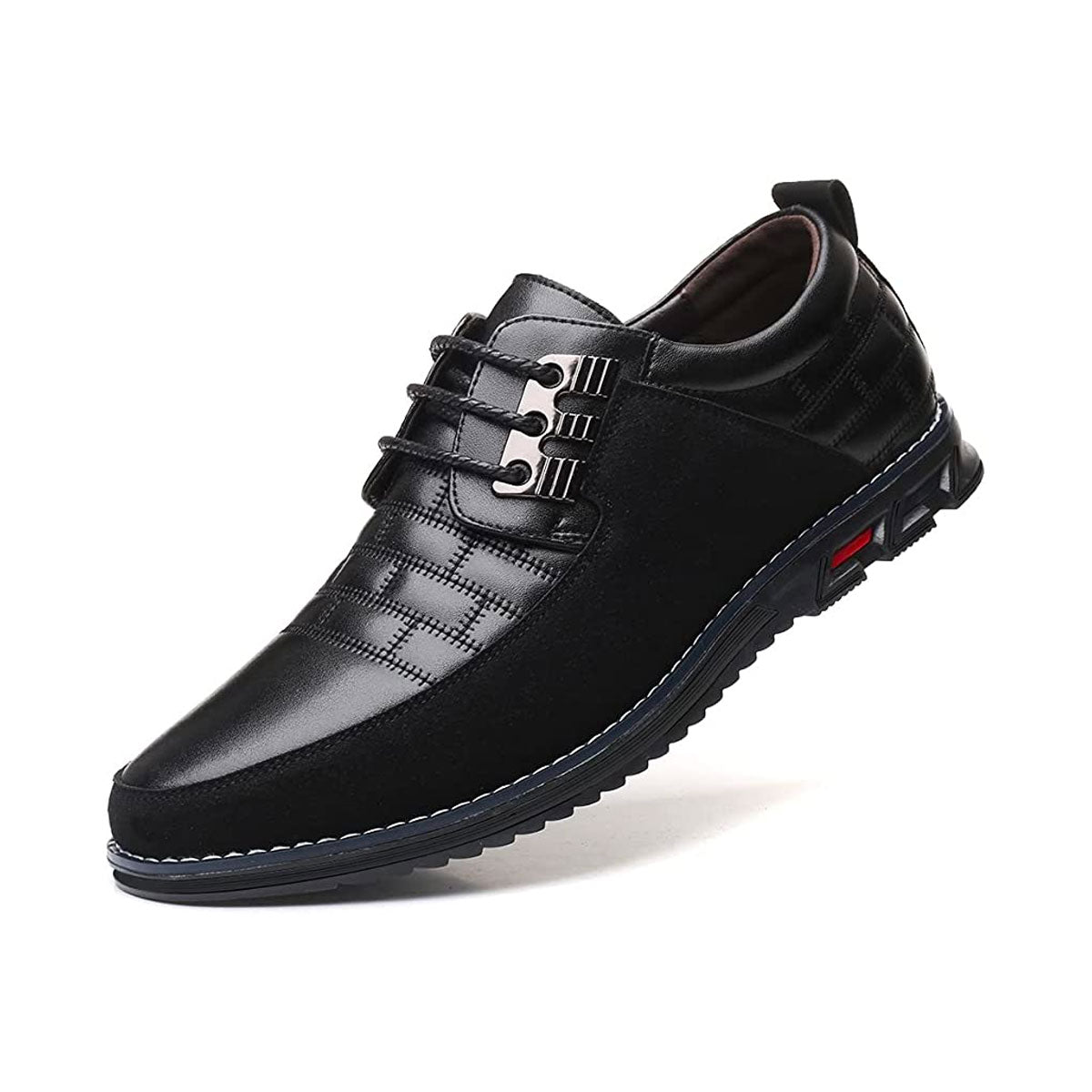 Heren schoenen – nette lederlook veterschoenen met demping en gripzool