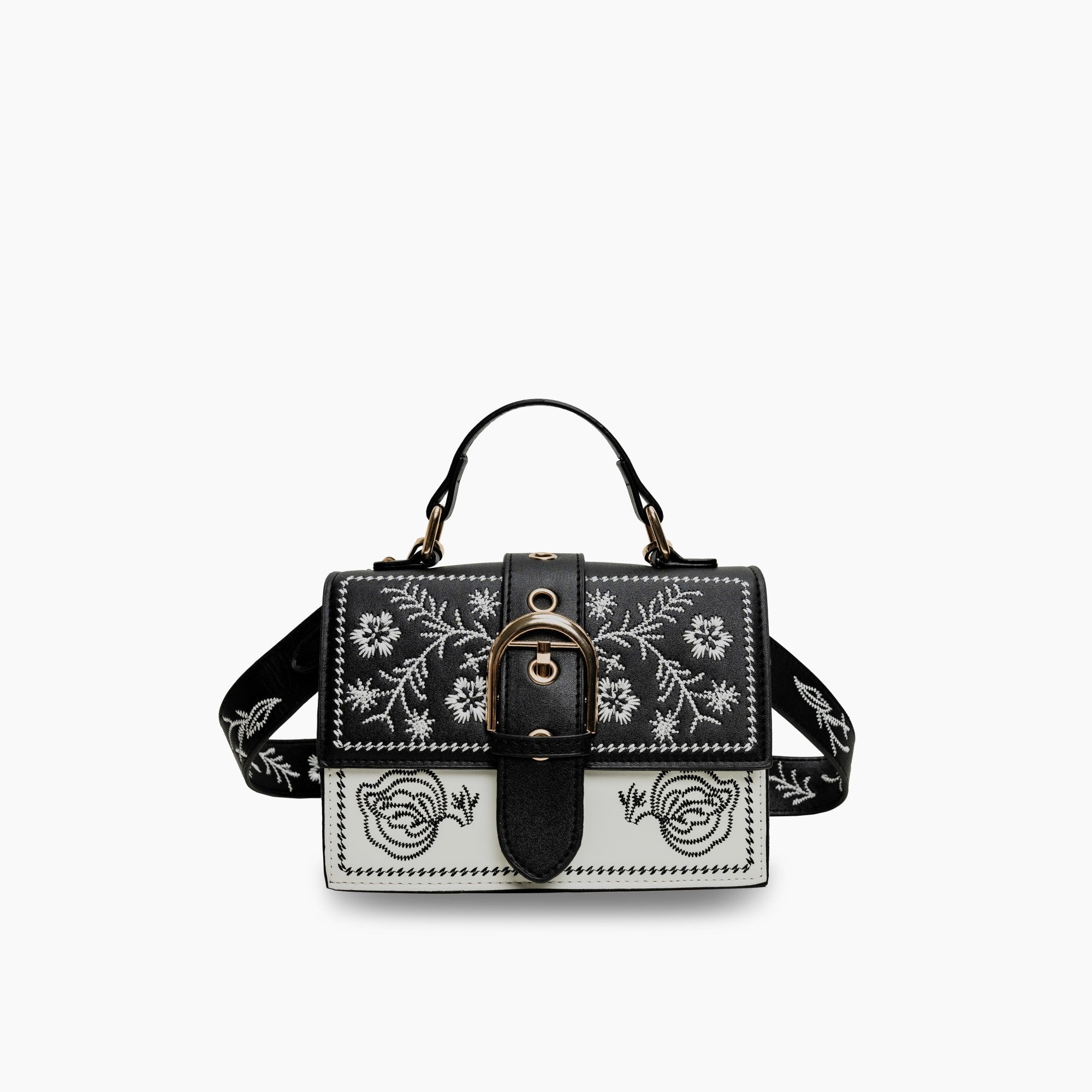 Revalki Crossbody Bag with Flower Embroidery