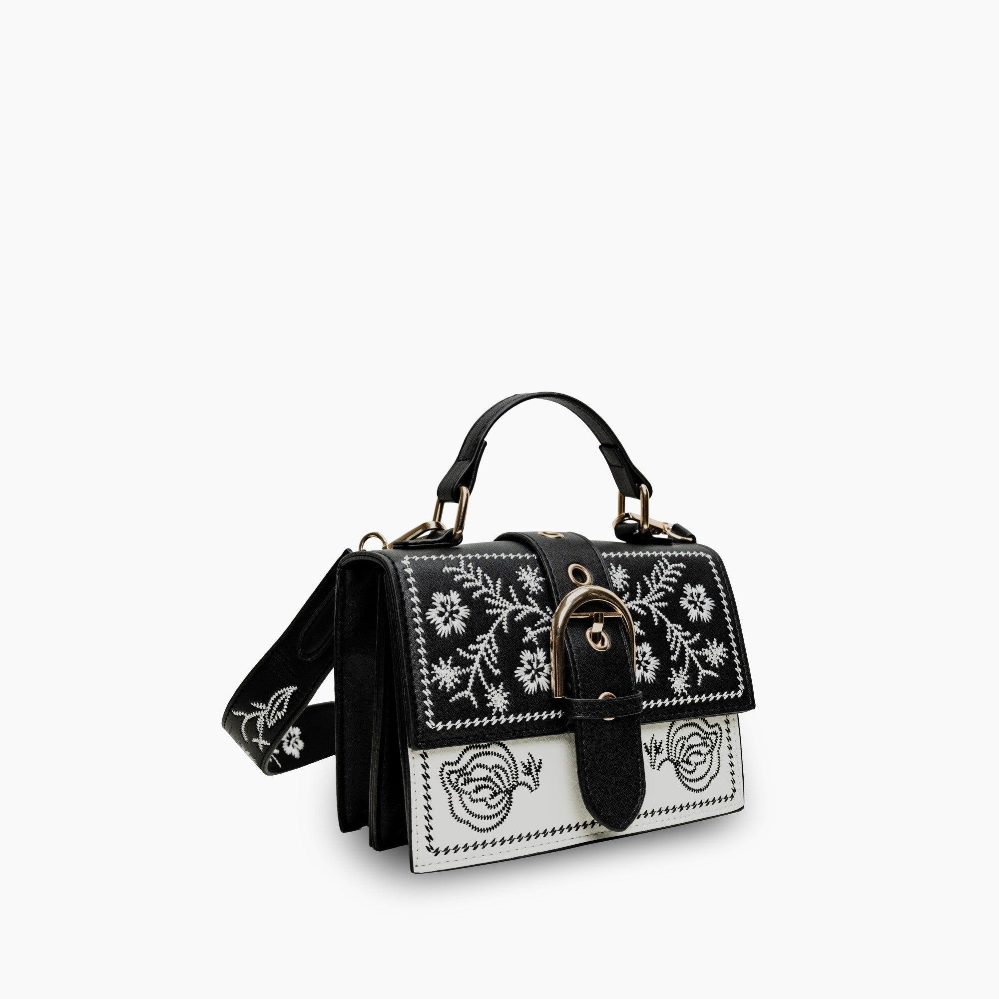 Revalki Crossbody Bag with Flower Embroidery