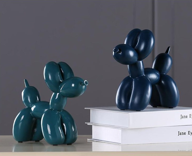 Playzura – Ballonhond beeldje kunsthars 20 cm, modern woondecor