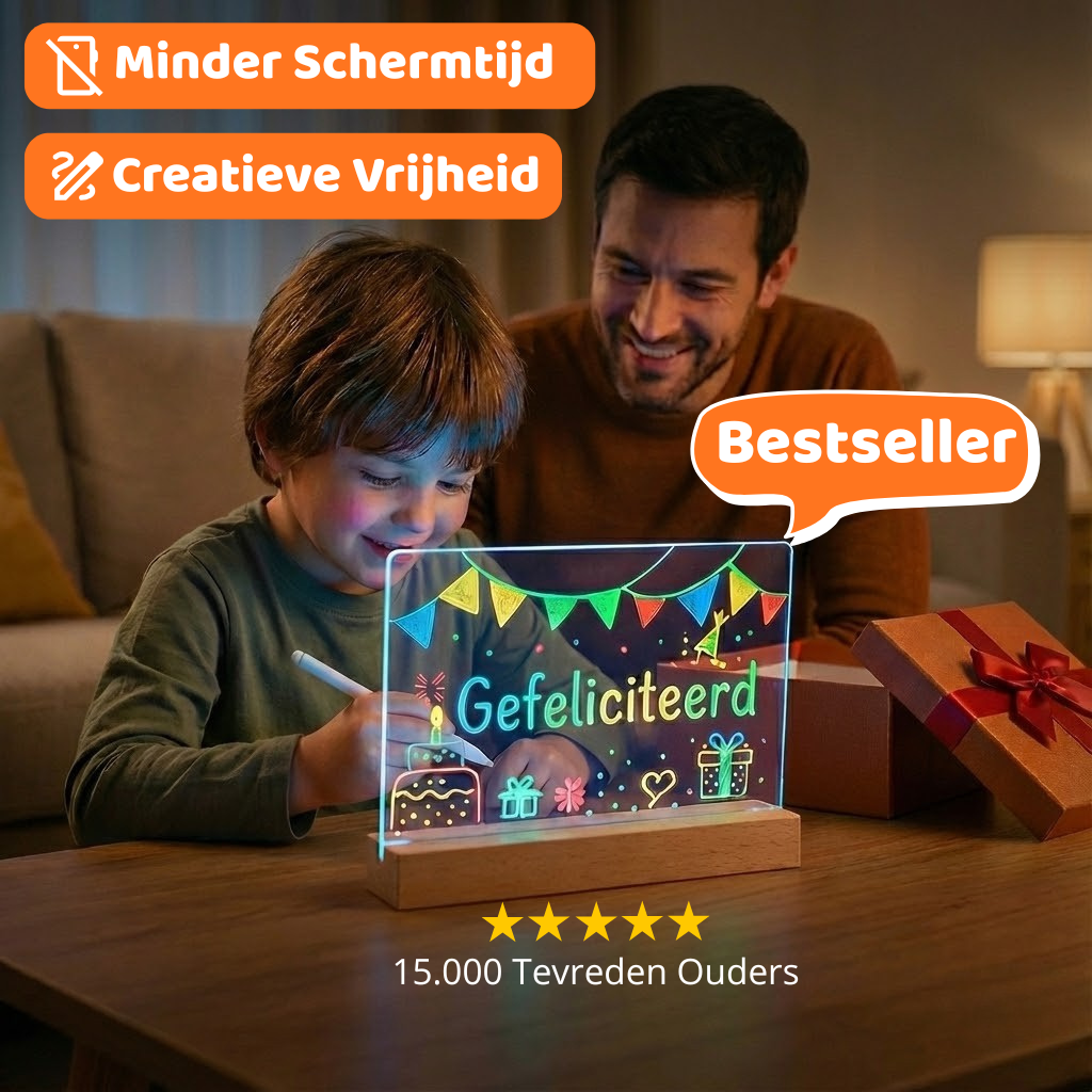 LED Tekentablet – Glow Tekenbord met Verlichte Display voor Creatief Schrijven