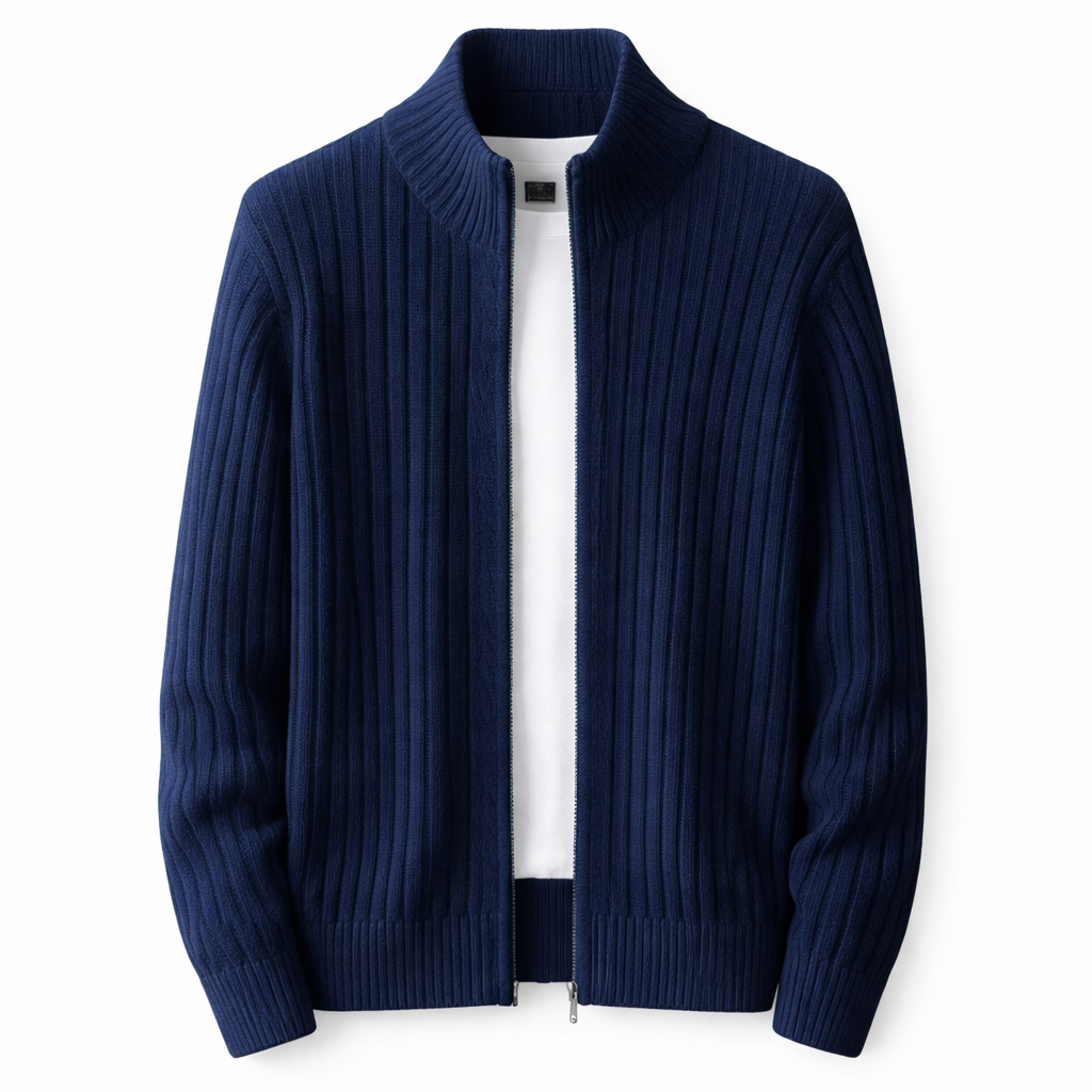 Slim-fit herenweste met ritssluiting – lichtgewicht stretch polyester voor een moderne dagelijkse stijl