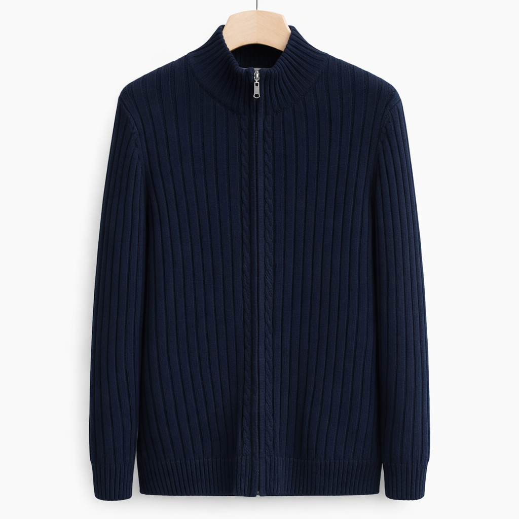 Slim-fit herenweste met ritssluiting – lichtgewicht stretch polyester voor een moderne dagelijkse stijl