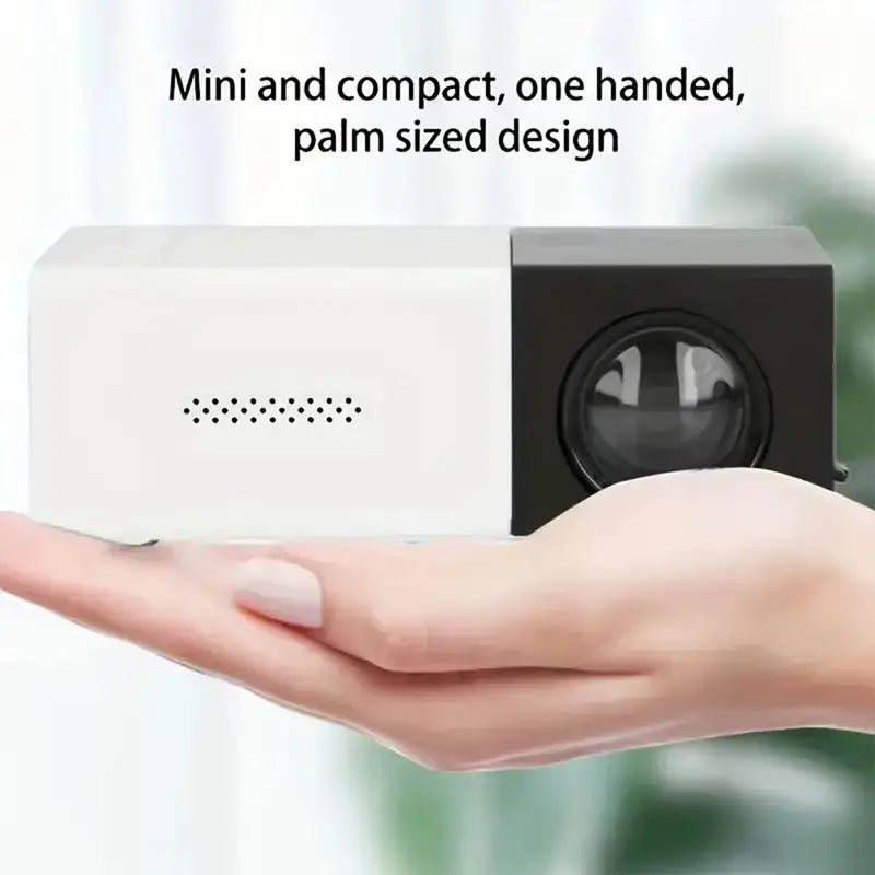 BrightBeam Kompakter LED Mini Beamer – Mit Lautsprechern, Tragbar für Zuhause, Camping & Büro, Kompatibel mit USB/SD/AV/HD