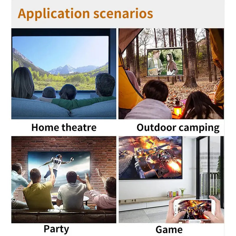 BrightBeam Kompakter LED Mini Beamer – Mit Lautsprechern, Tragbar für Zuhause, Camping & Büro, Kompatibel mit USB/SD/AV/HD