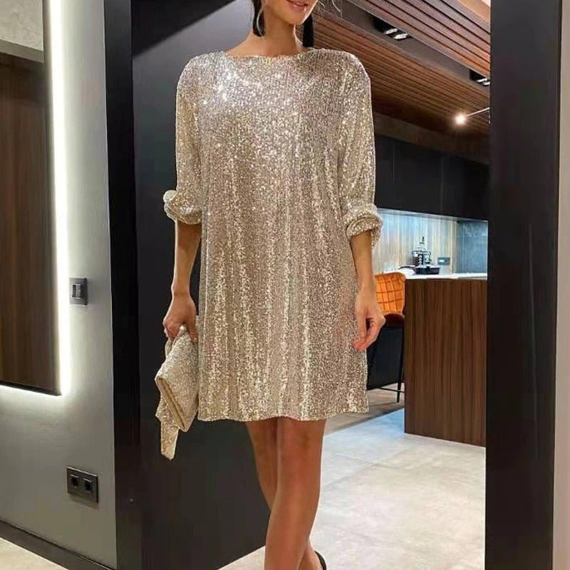 Glitzer Mini Kleid für strahlende stilvolle Festlichkeiten