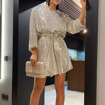 Glitzer Mini Kleid für strahlende stilvolle Festlichkeiten