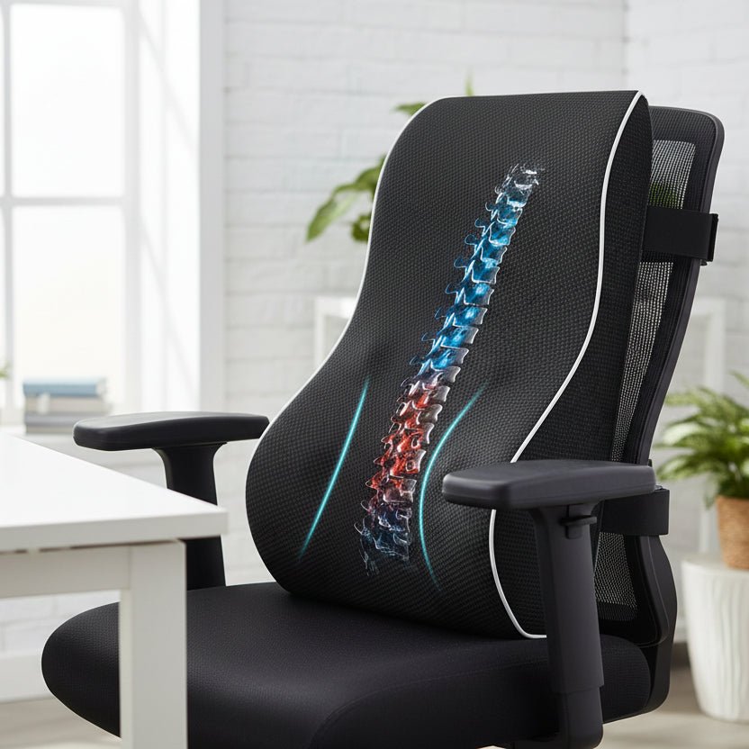LUMBOREL – Ergonomic Memory Foam Lumbar Cushion for Back Relief Vestragear