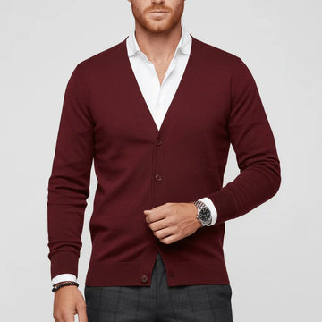 Calvin - Slim-Fit Cardigan with Long Sleeves 0