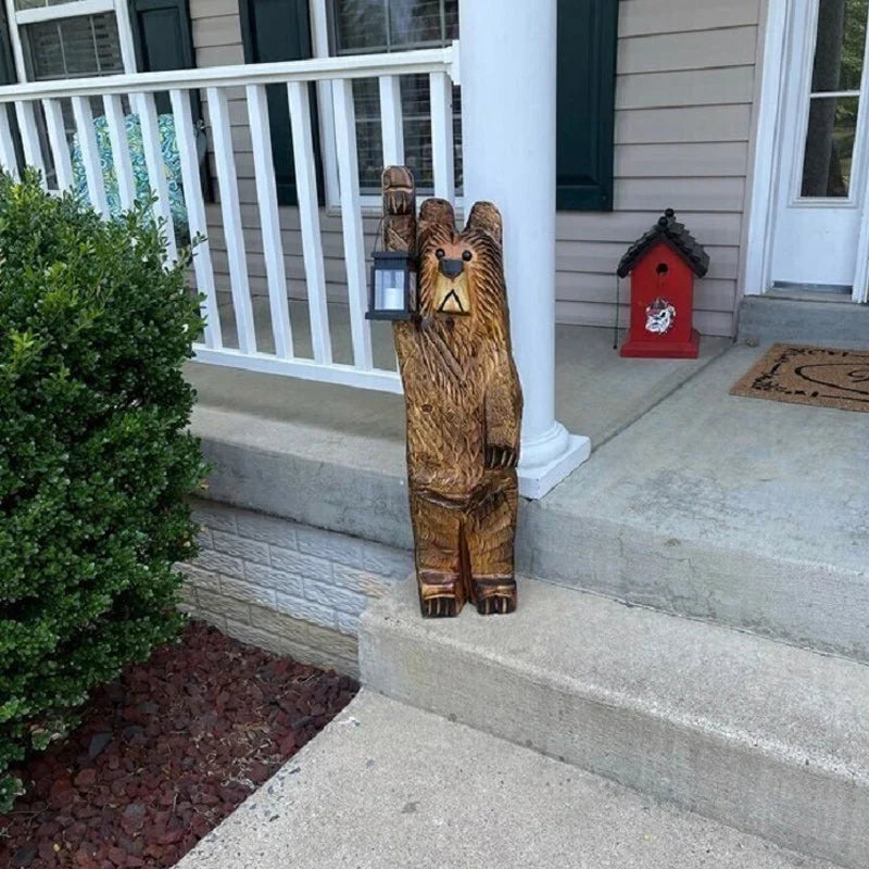 Carved Standing Lantern Statue - Bearlume 5