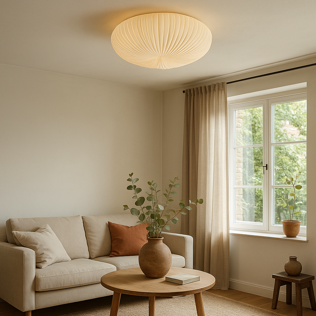 Roby – Lámpara de teito LED moderna con deseño plisado – Acrílico e metal