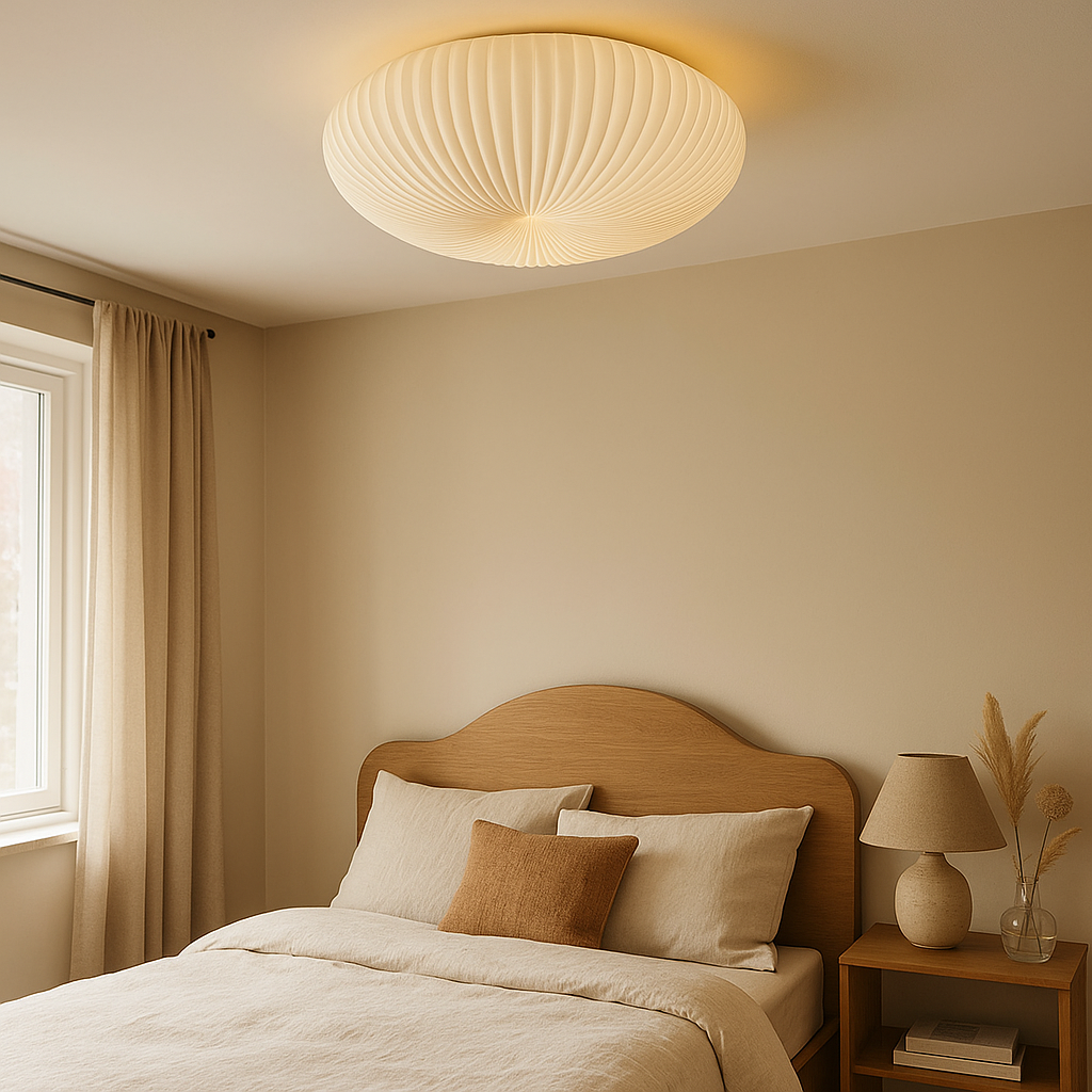 Roby – Lámpara de teito LED moderna con deseño plisado – Acrílico e metal