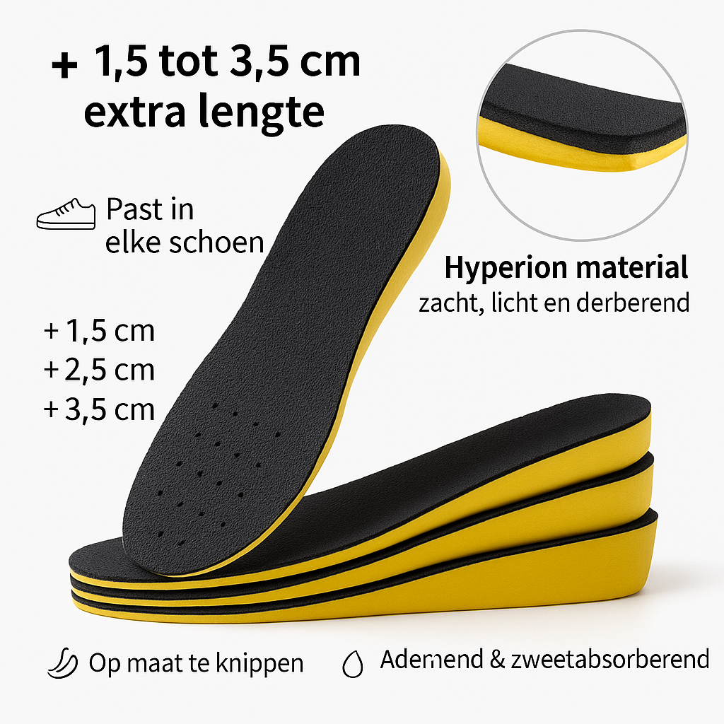 Plantillas elevadoras invisibles – aumento sutil de altura para cada zapato
