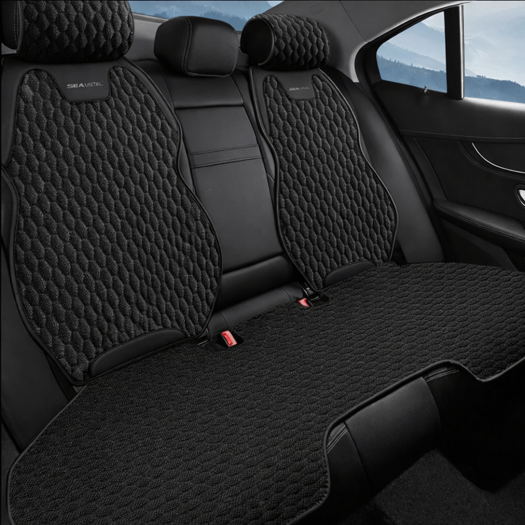 Funda para asiento de coche de lino – Transpirable, antideslizante y ajuste universal
