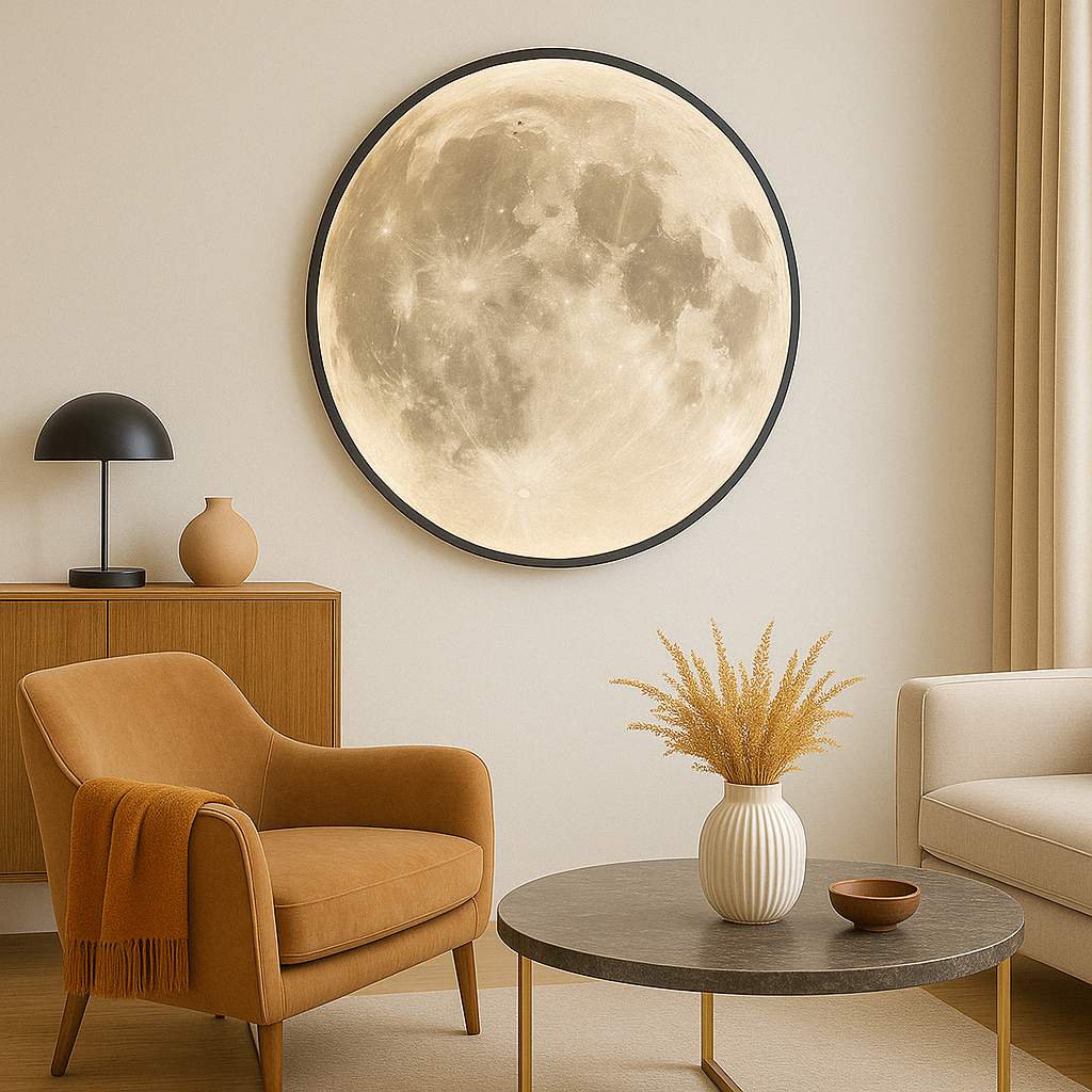 Lunora – lámpada de parede LED lunar – iluminación decorativa interior e exterior