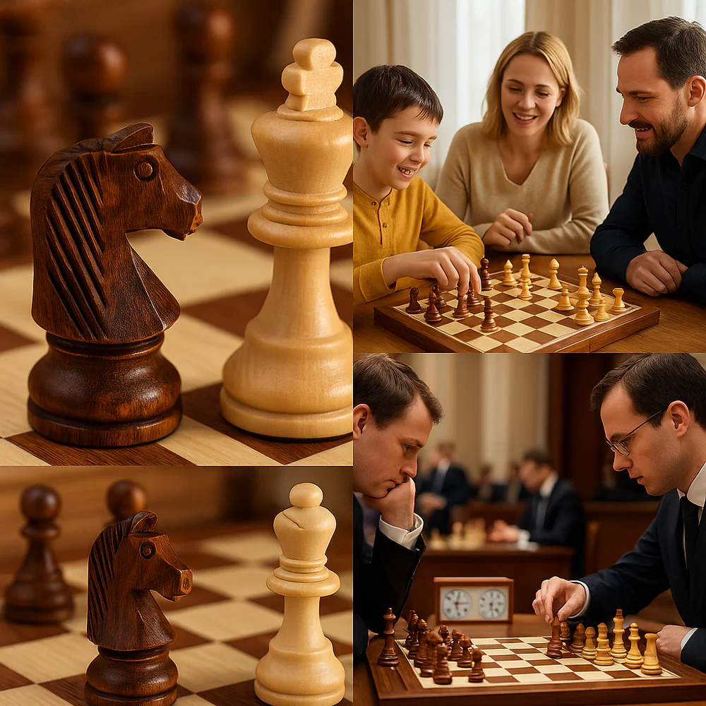 Regalis – Wooden chess set with foldable tournament board & storage space