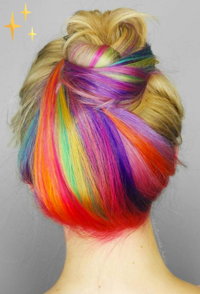 ColorLux – Clip-in Hair Extensions 26 stuks in Regenboogkleuren  voor feest of Dagelijks Gebruik