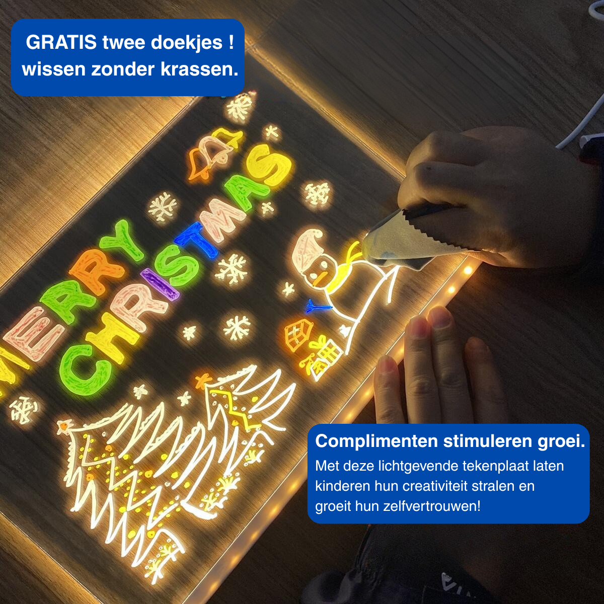 LED Tekentablet – Glow Tekenbord met Verlichte Display voor Creatief Schrijven