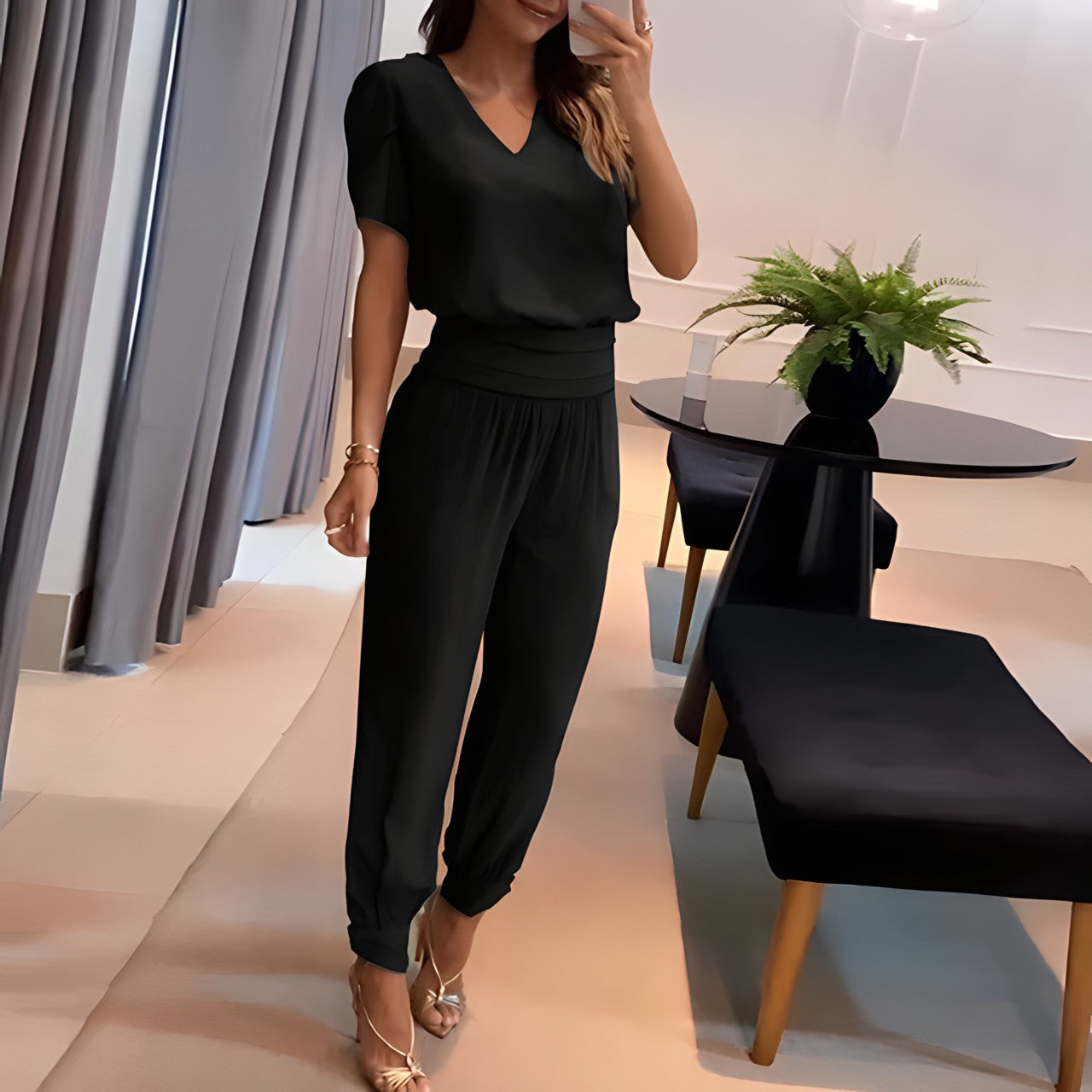 Alexandra | Trendy Blouse en Broek Set