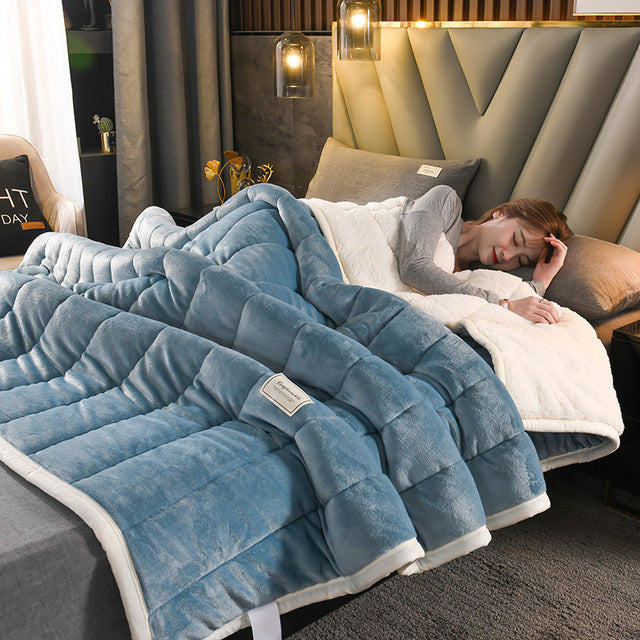 Melzano Ellena Luxe – Manta de forro polar de la de cordeiro quente para días de inverno acolledores
