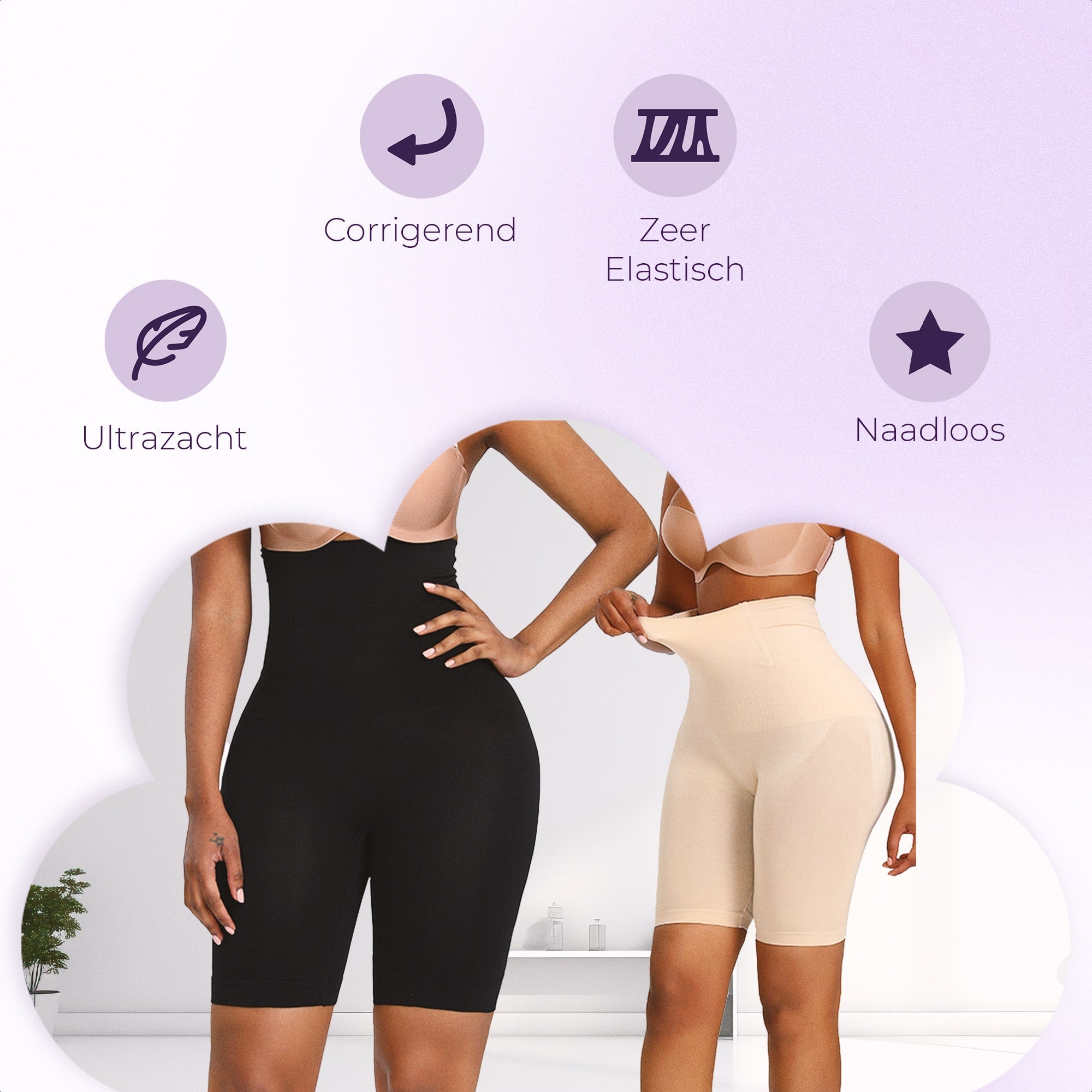 Shapetape – Shorts correctors amb cintura alta, sense costures – Roba interior femenina per a ús diari