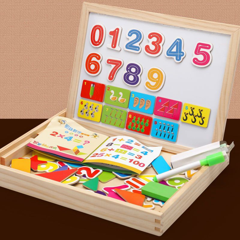 Magnetische Maltafel – 2-in-1 Holztafel mit Kreidetafel & Magnetspiel Bolendo