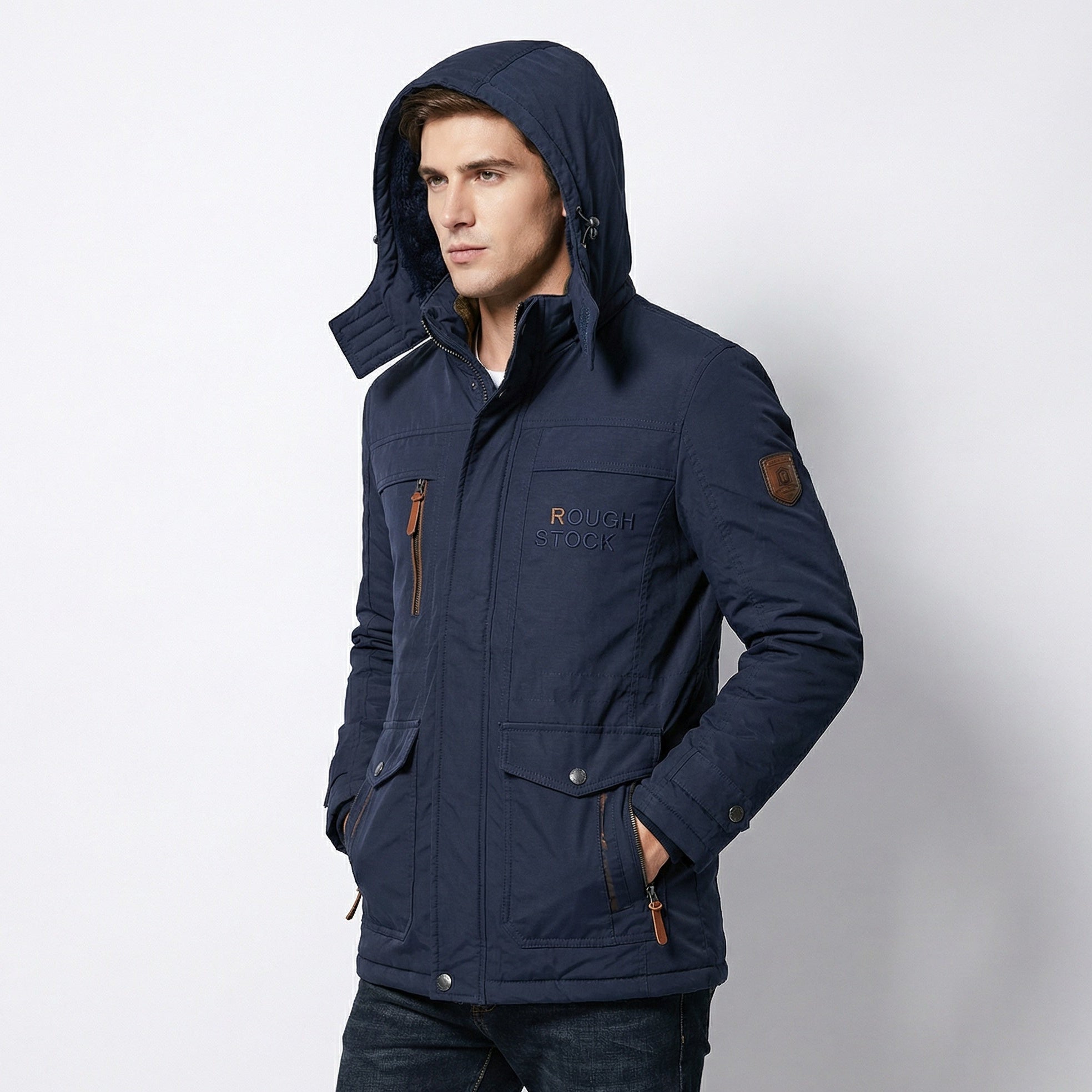 Men's Parka Winter Coat – Windproof, Padded & Removable Hood