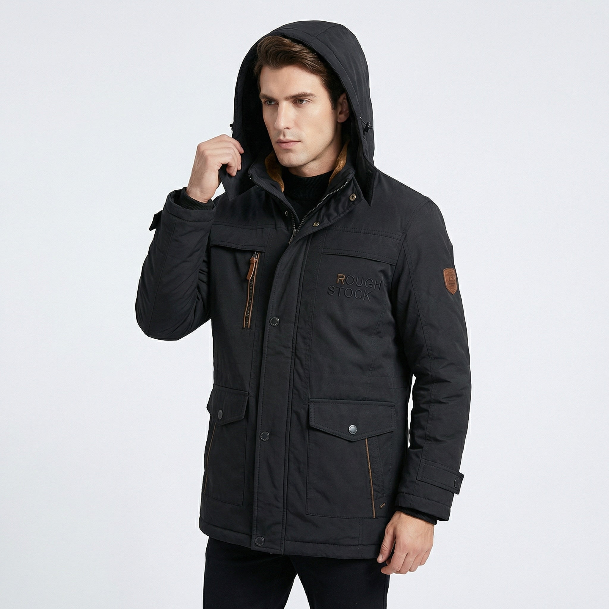 Men's Parka Winter Coat – Windproof, Padded & Removable Hood