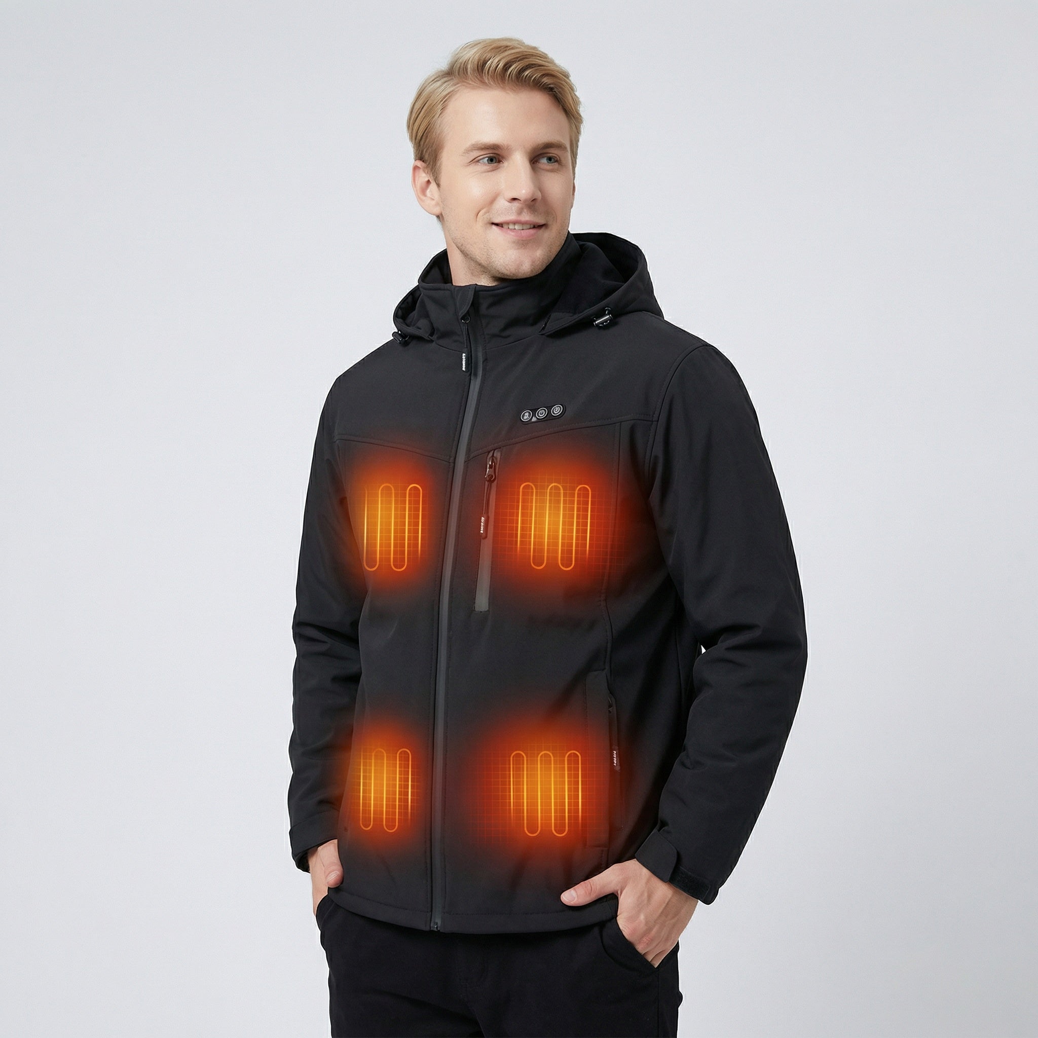 Beheizte Herrenjacke mit Akku – Wasserabweisende Jacke mit 8 Wärmebereichen